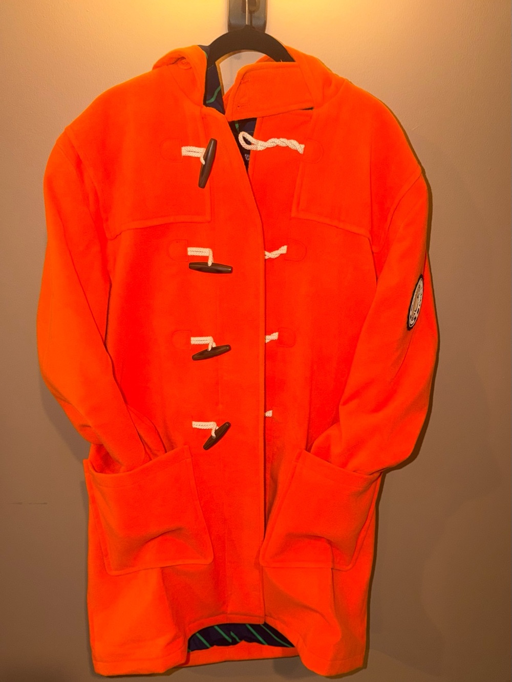 Rowing Blazers Orange Hooded Toggle Trench Coat